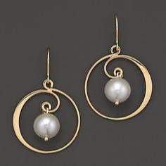 Vintage Hoop & Perlen Gold Ohrringe