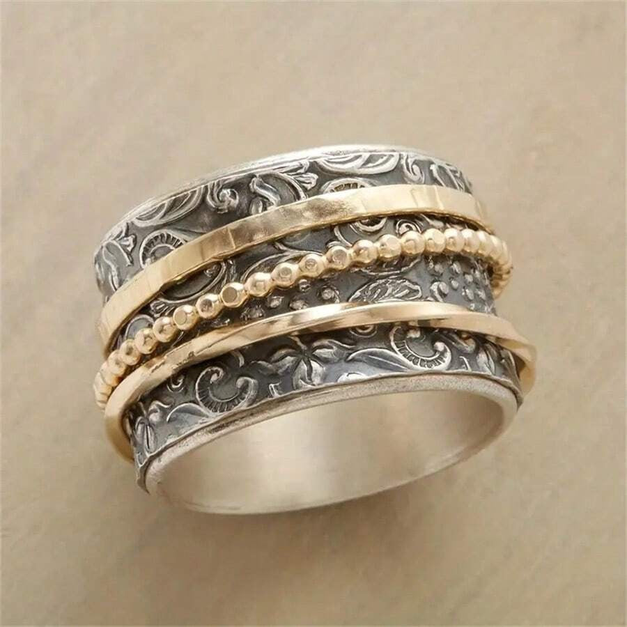 Vintage Gold-Rose & Silberring