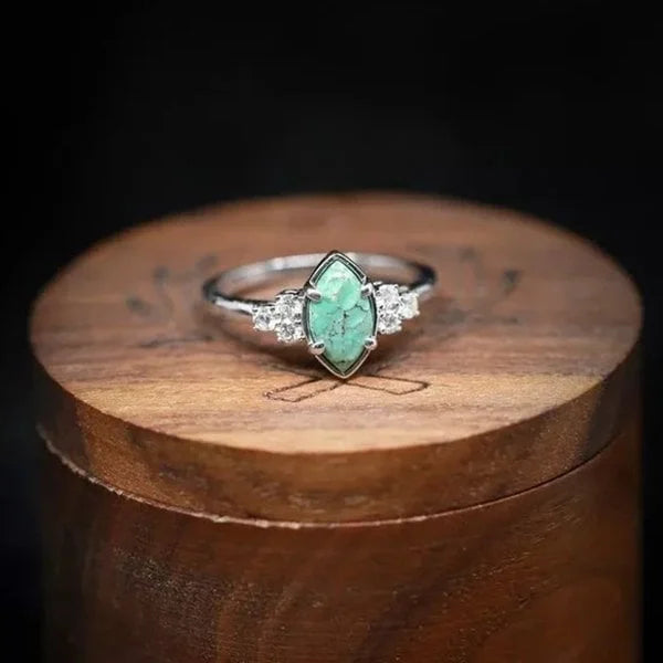Natürlicher Türkis-Diamantring