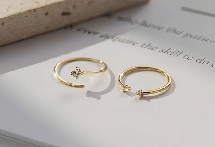 Vintage Mond Zirkonia Ring Set