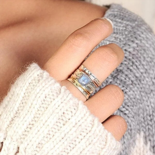 Chunky Mondstein Meditationsring