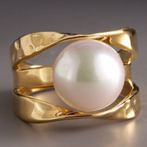 Vintage Perlen Gold Schichten Ring