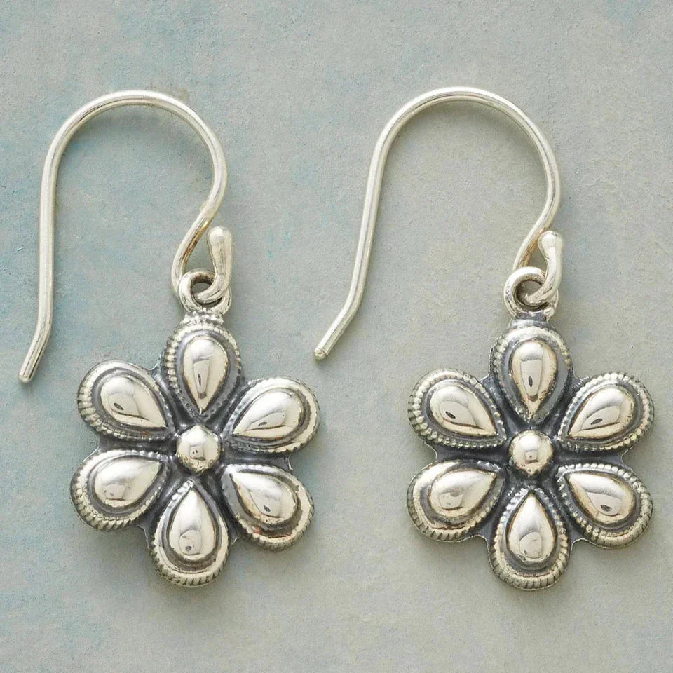 Vintage Silber Gänseblümchen Ohrringe