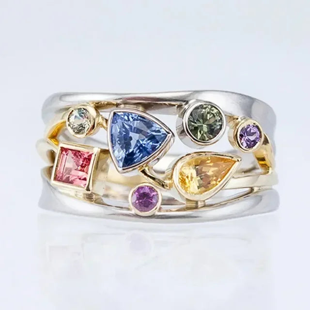 Vintage Bunter Zirkonia Ring