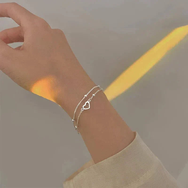 Verstellbares Silberherz-Armband