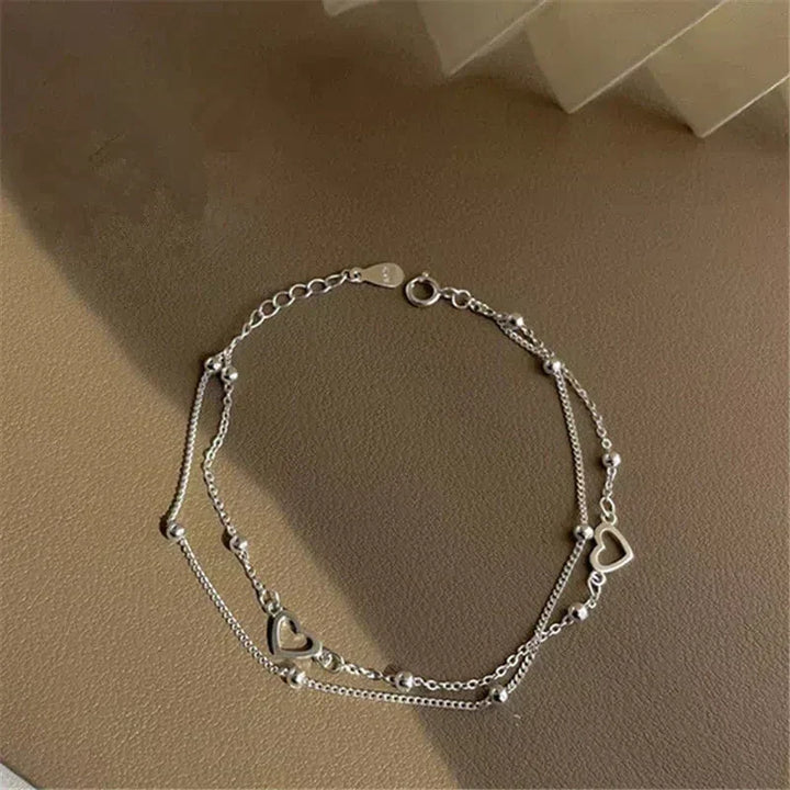 Verstellbares Silberherz-Armband