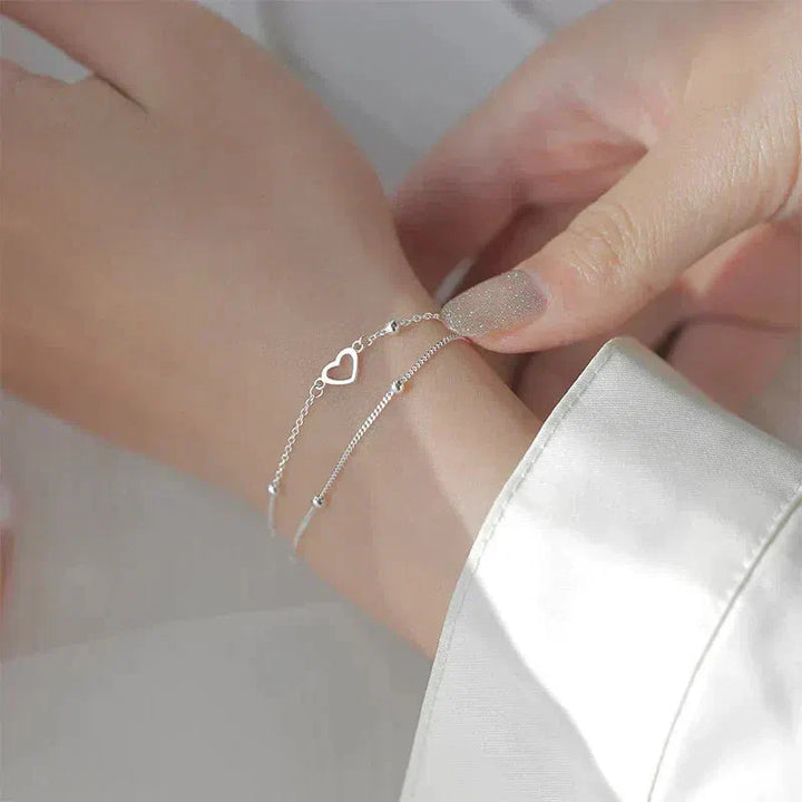 Verstellbares Silberherz-Armband