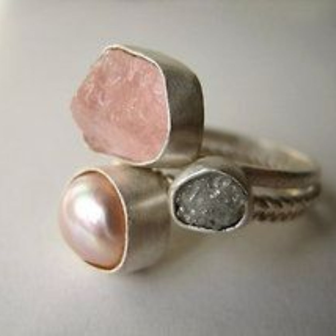Vintage Kristall- & Rosenperlenring