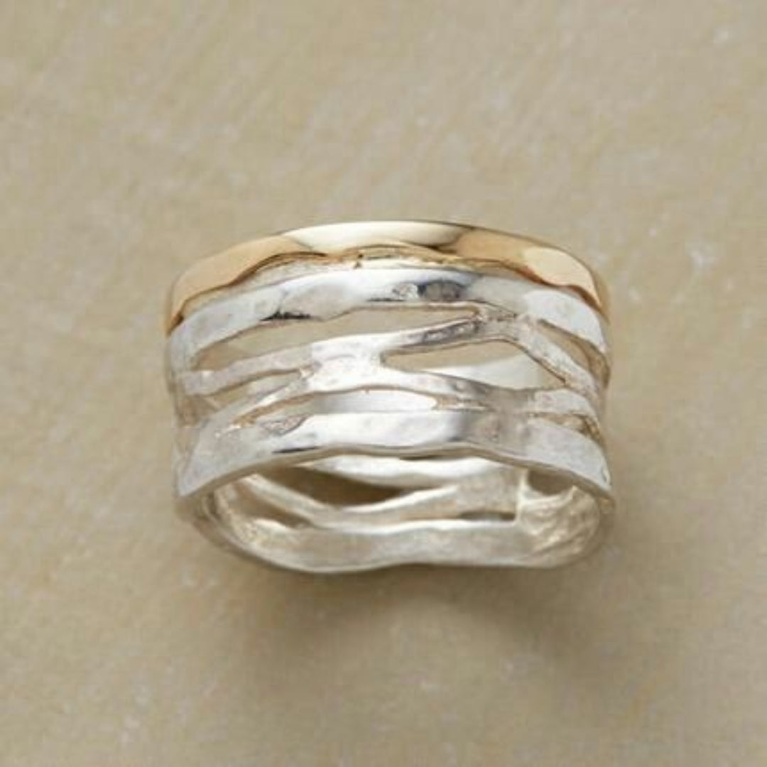 Vintage Gold- und Silber-Hohlring
