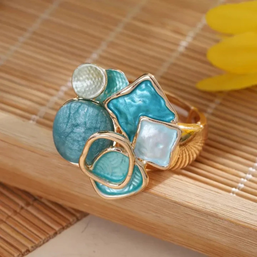 Vintage Blauer Goldring
