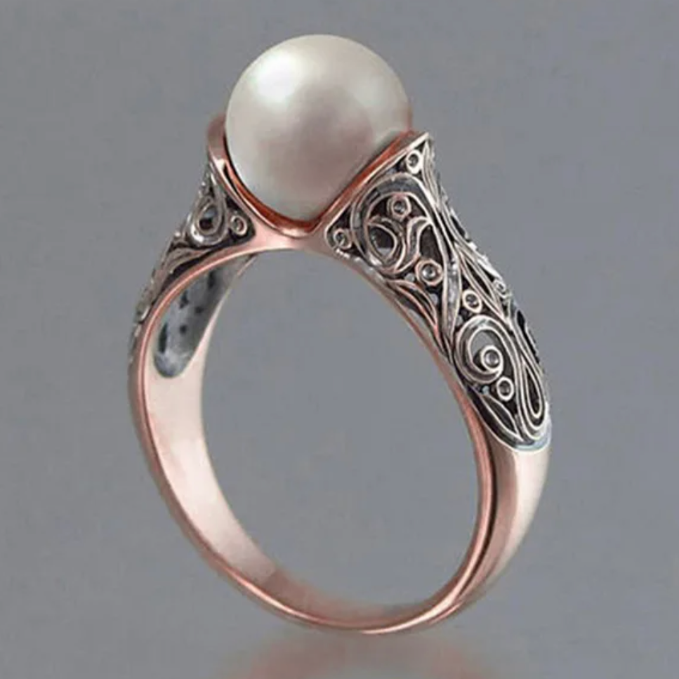 Vintage Roségold Perlenring