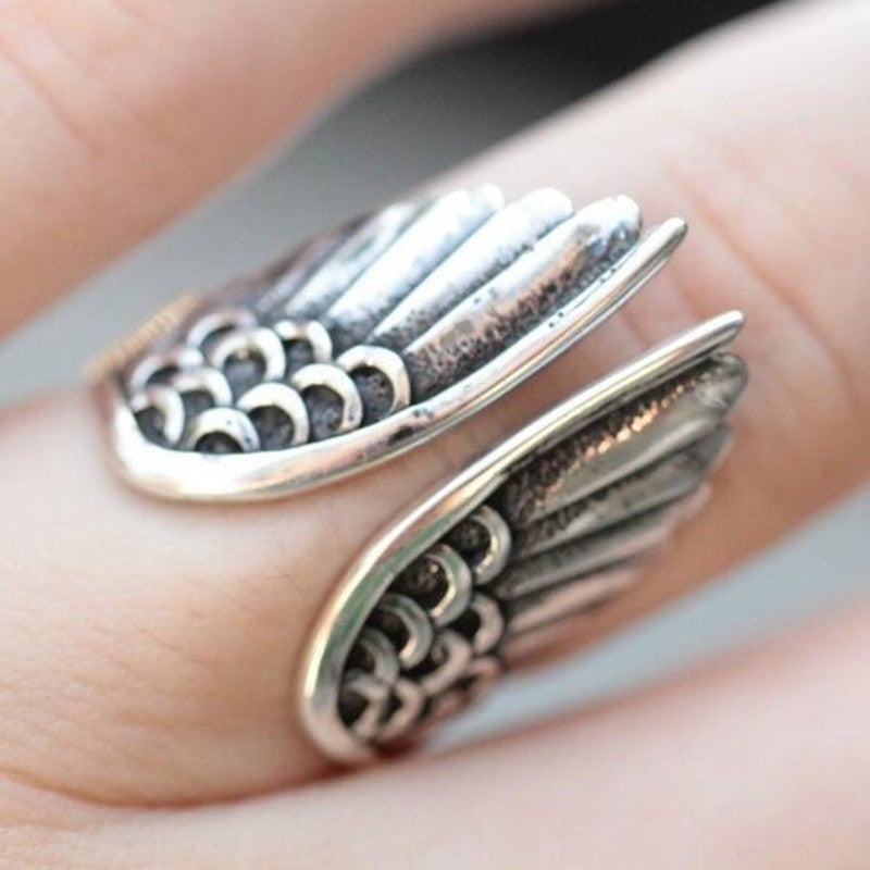 Verstellbarer Engelring aus 925 Sterling Silber