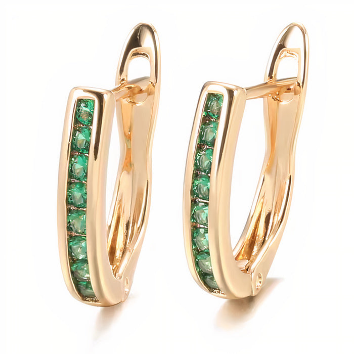 Smaragd-Diamant-Ohrringe aus Gold