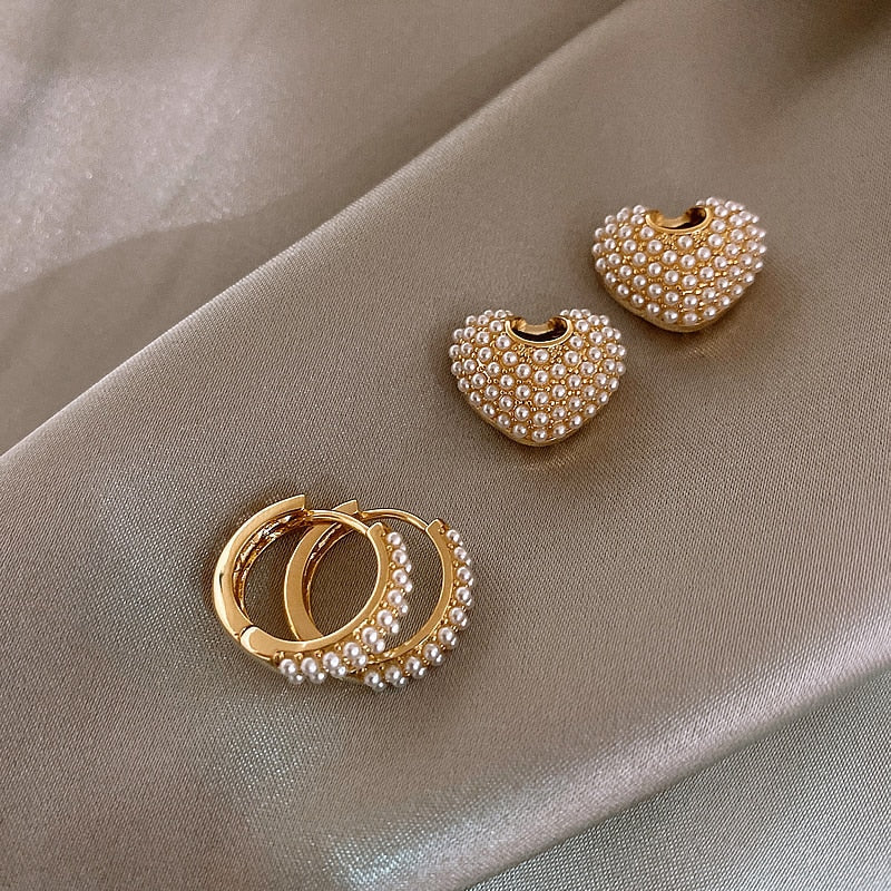 Perlen der Liebe Ohrringe in Gold