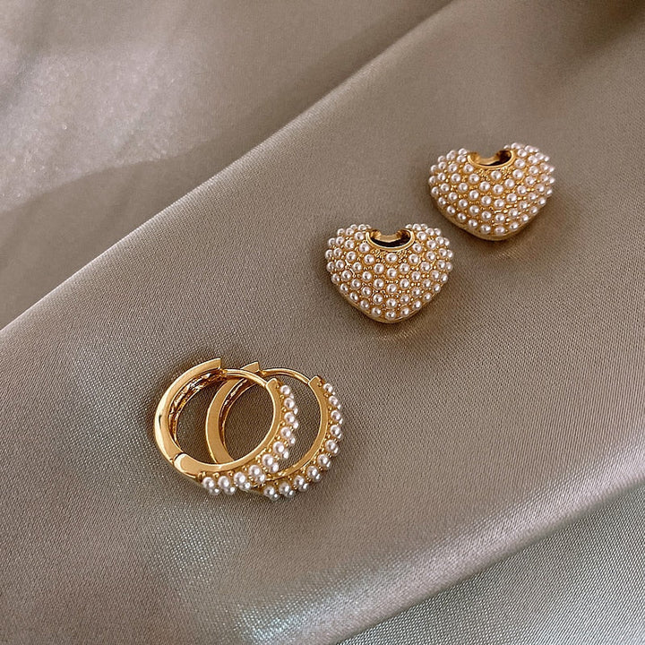 Perlen der Liebe Ohrringe in Gold