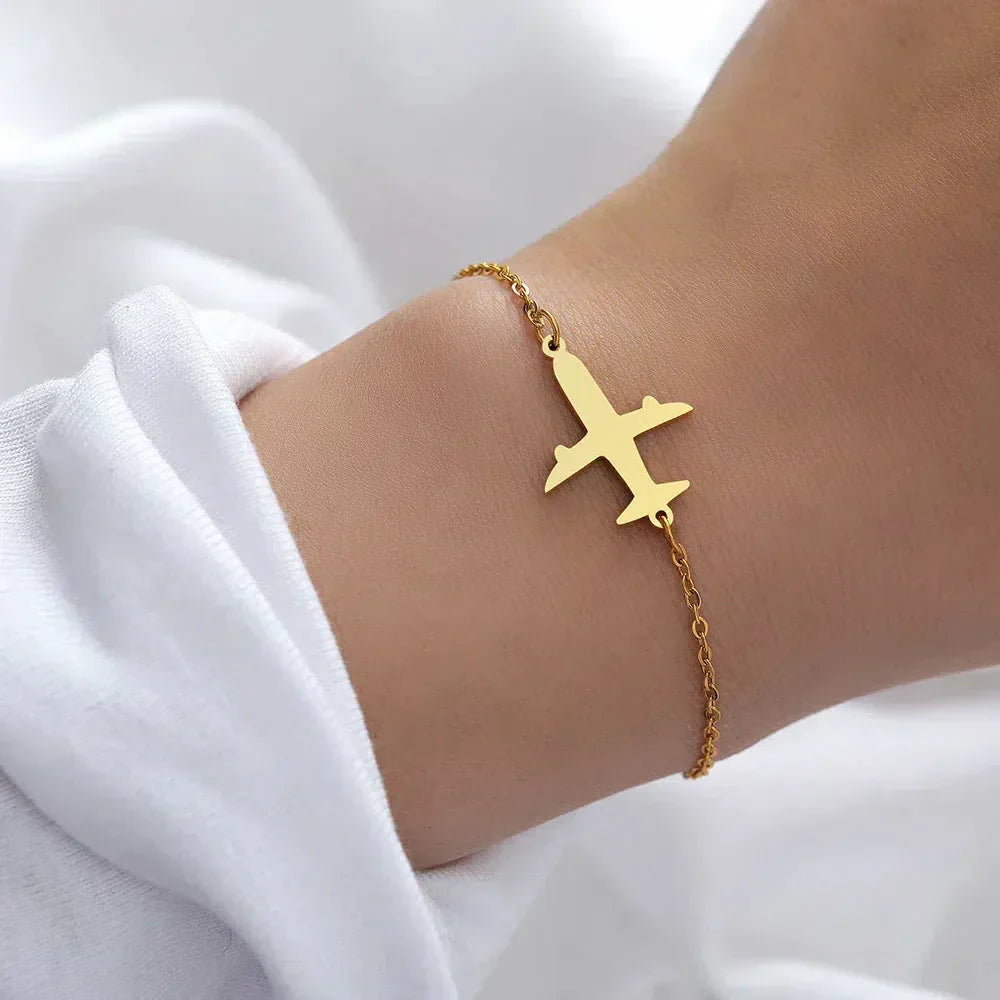 Goldenes Flugzeugarmband