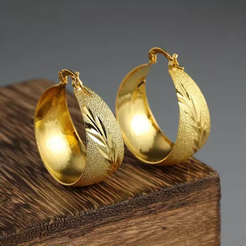 Vintage Goldene Blatt Ohrringe