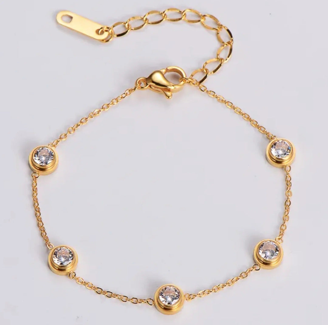Elegantes Armband mit Zirkonias in Gold