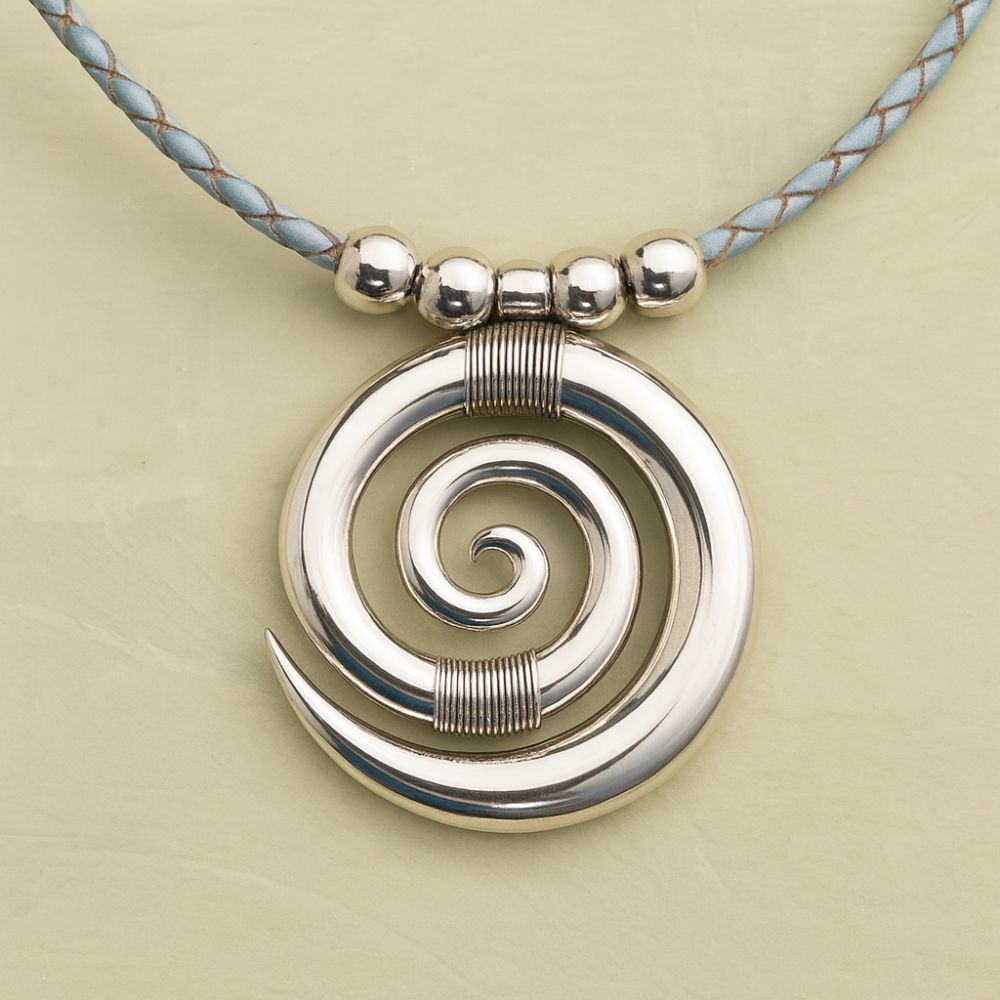 Vintage Spiral Silber Halskette
