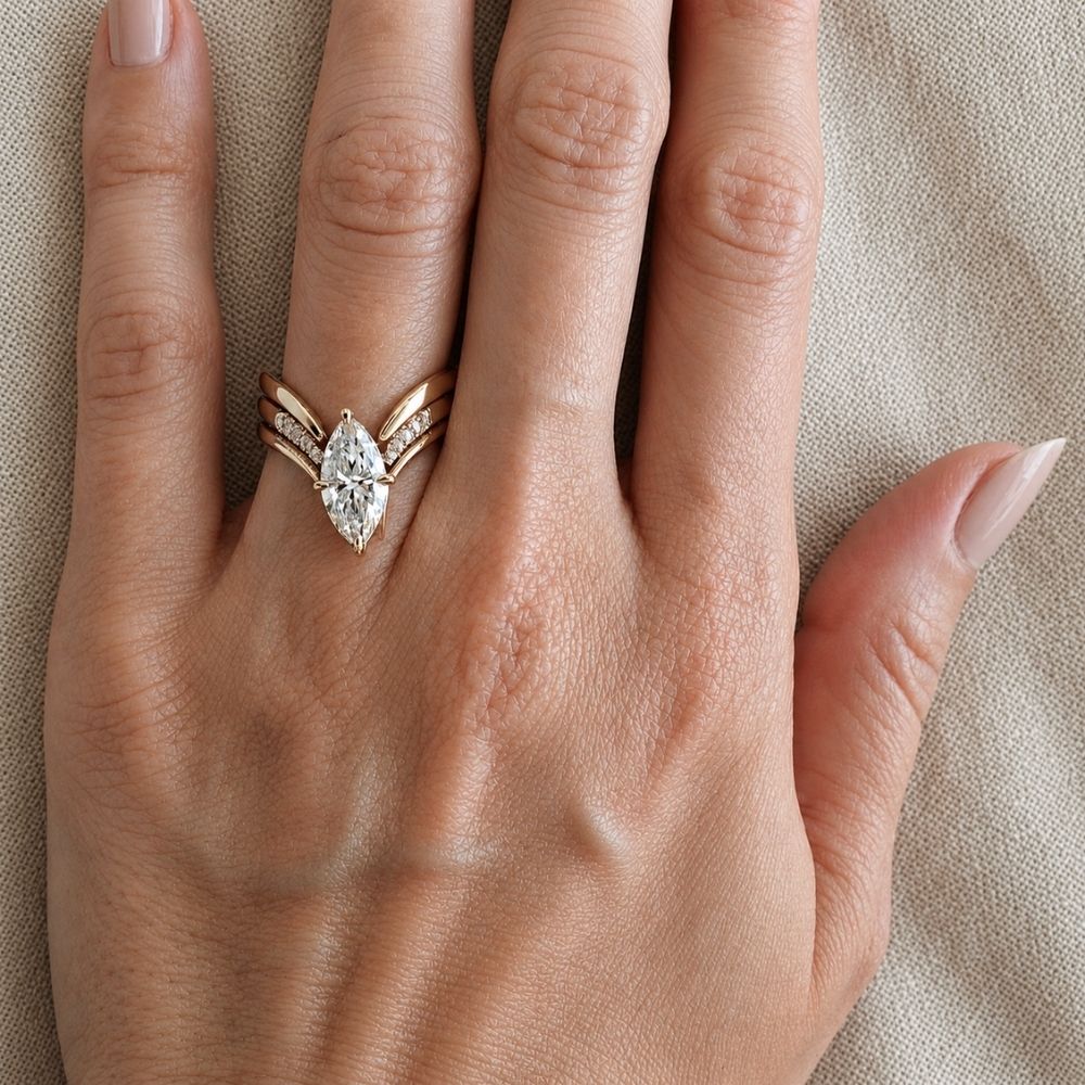 Marquise-Schliff Ring Set