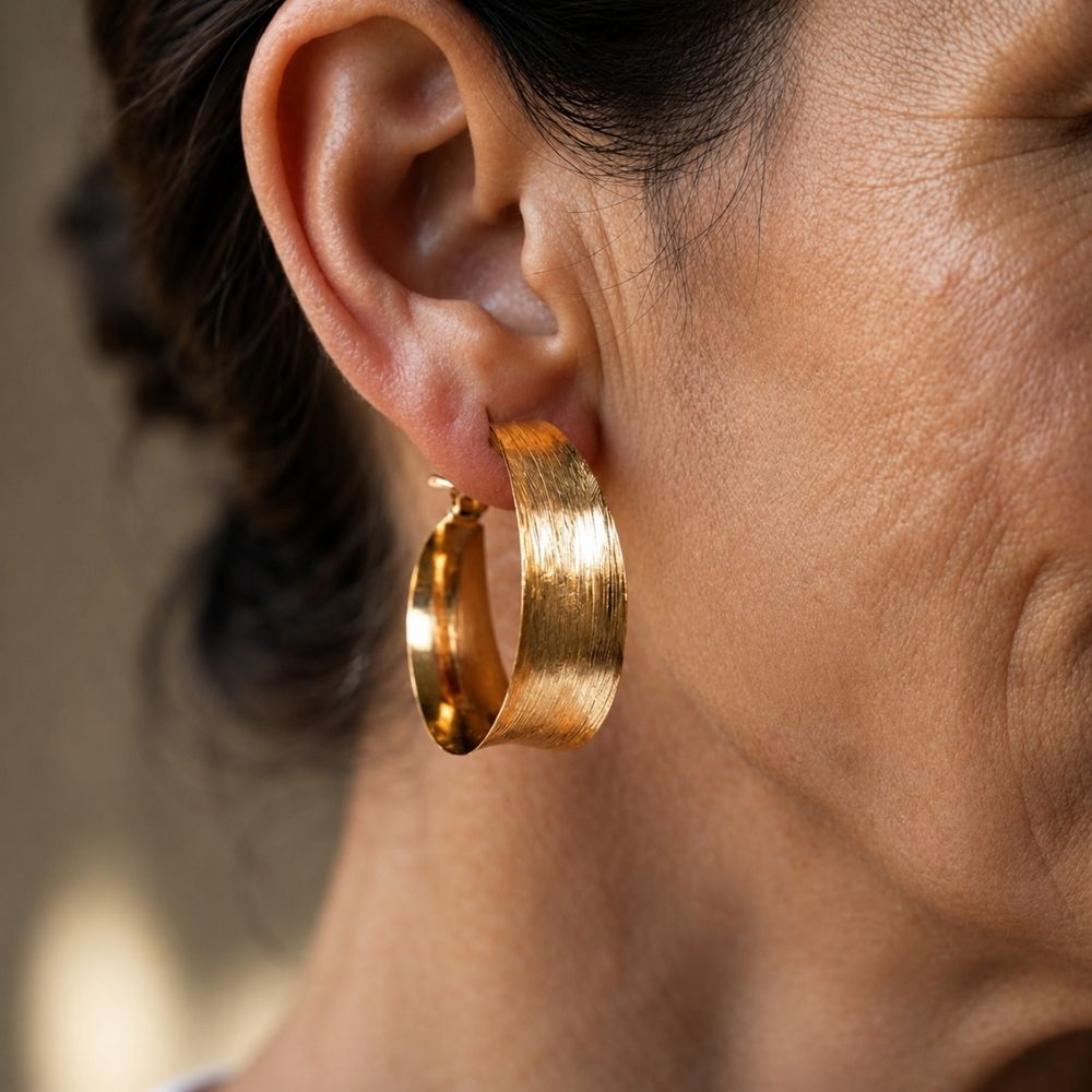 Vintage Goldene Hoops Ohrringe