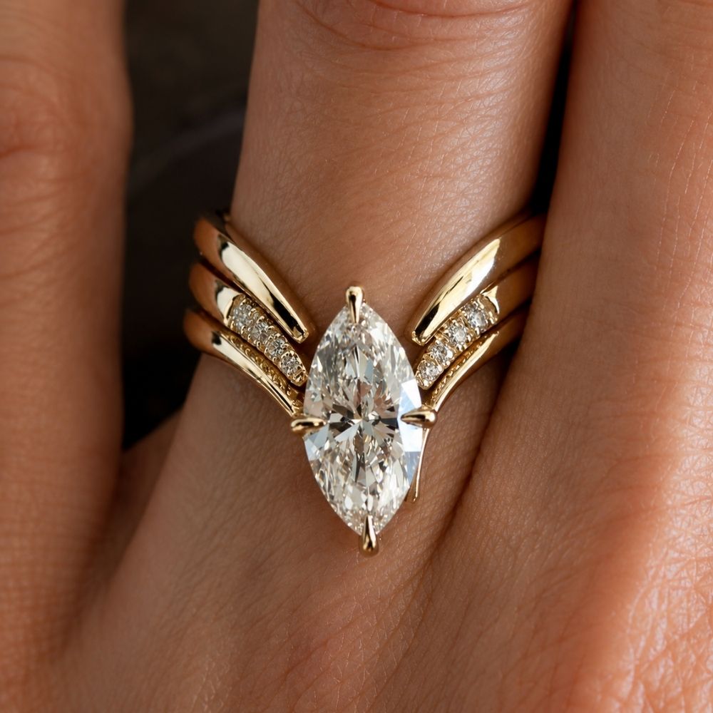 Marquise-Schliff Ring Set
