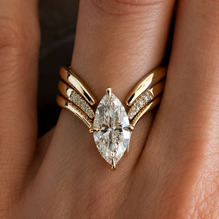 Marquise-Schliff Ring Set
