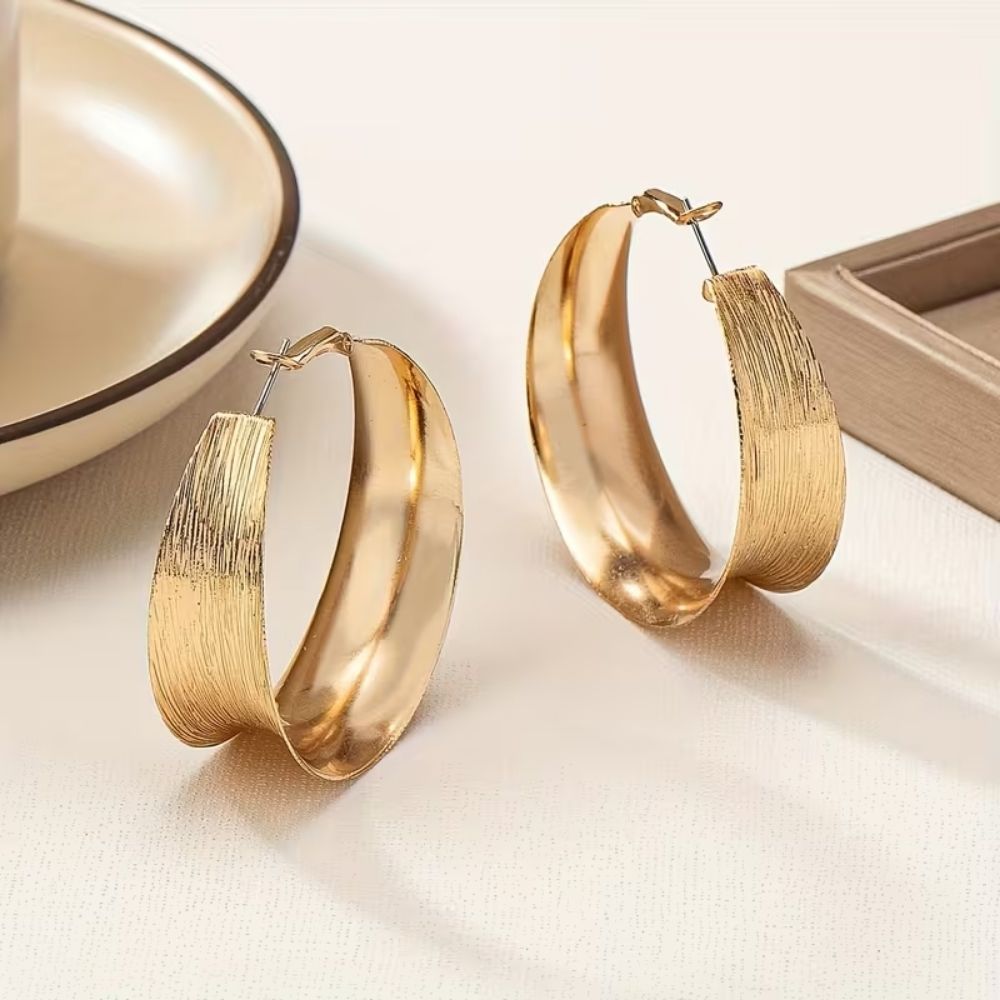 Vintage Goldene Hoops Ohrringe