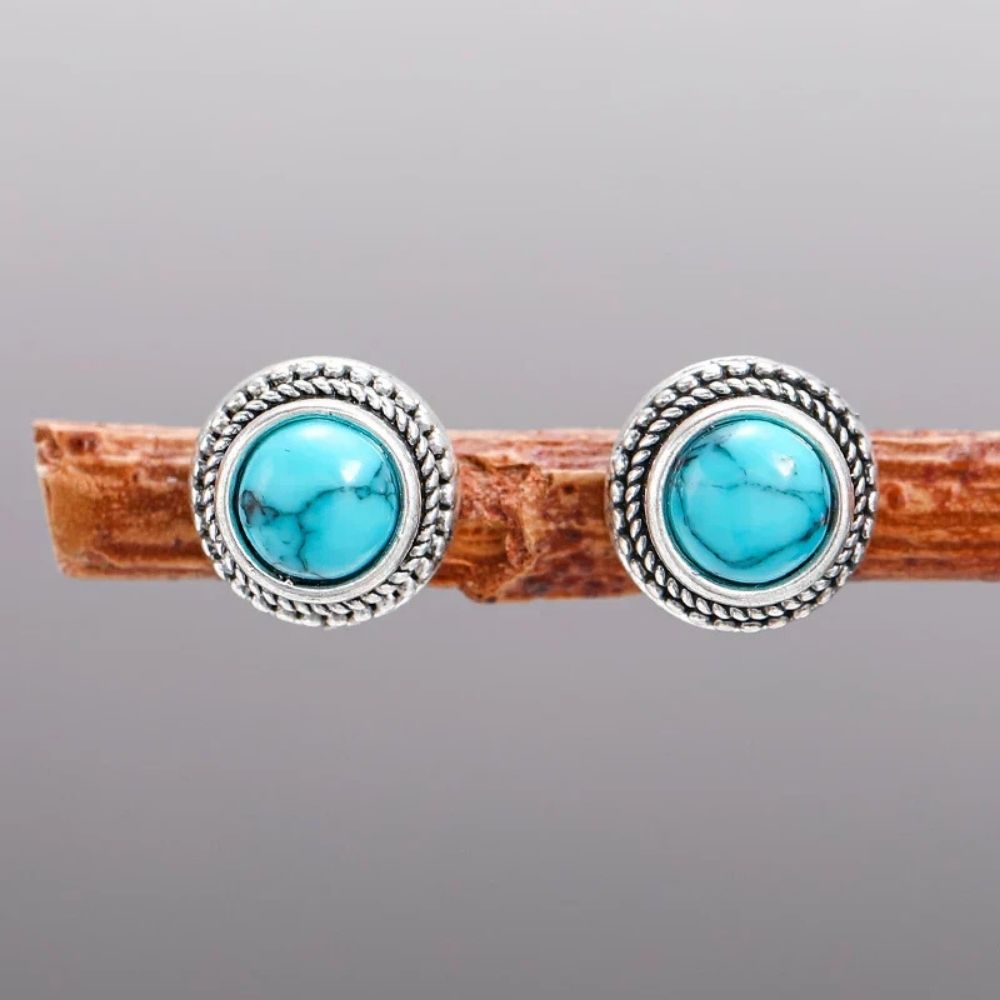 Vintage Bohemian Imitation Türkis Ohrstecker