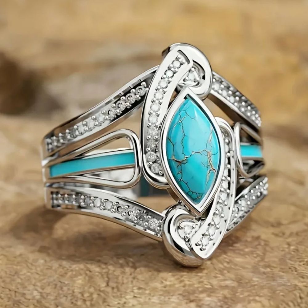 Türkiser Marquis Statement Ring