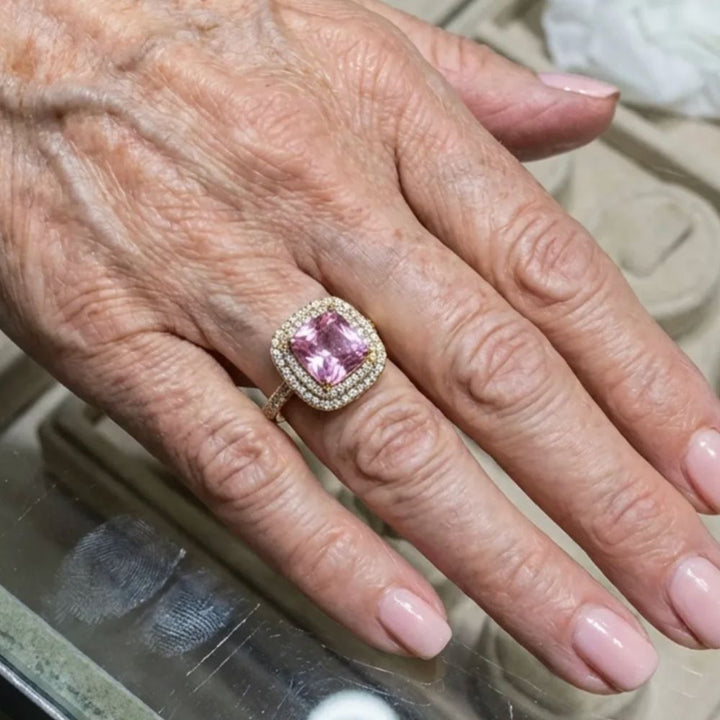 Kissen Pink Saphir Goldring