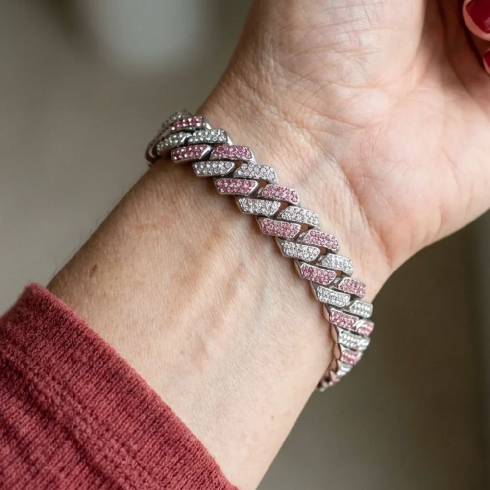 Rosa Schimmer Cuban Armband
