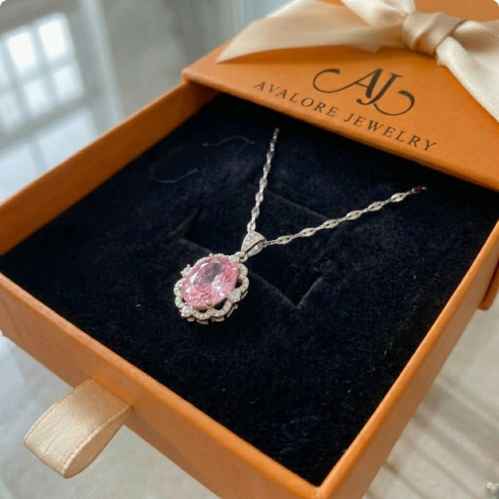 Rose Oval Crown Halo Halskette
