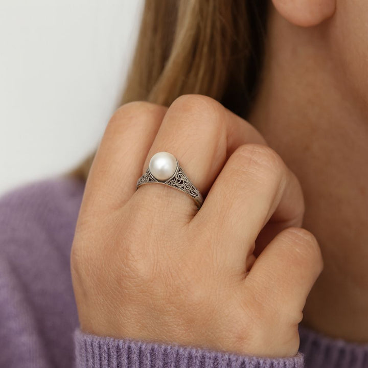 Vintage Silberperlenring