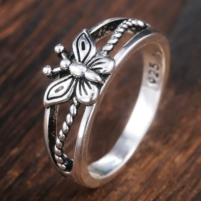 Vintage Schmetterling Silberring