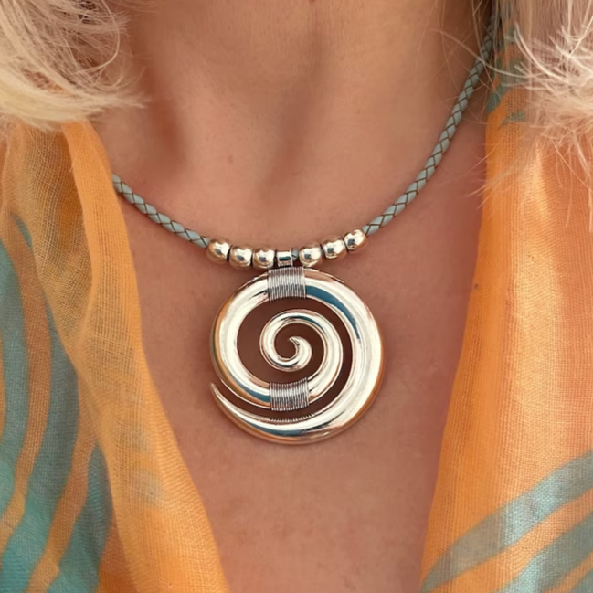 Vintage Spiral Silber Halskette