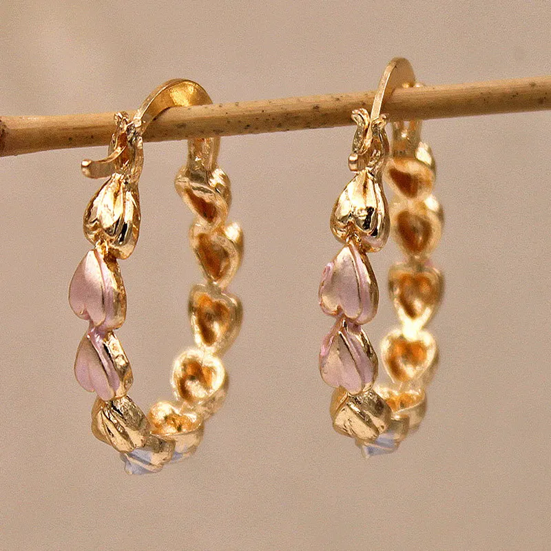 Vintage Goldene Herzen Ohrringe