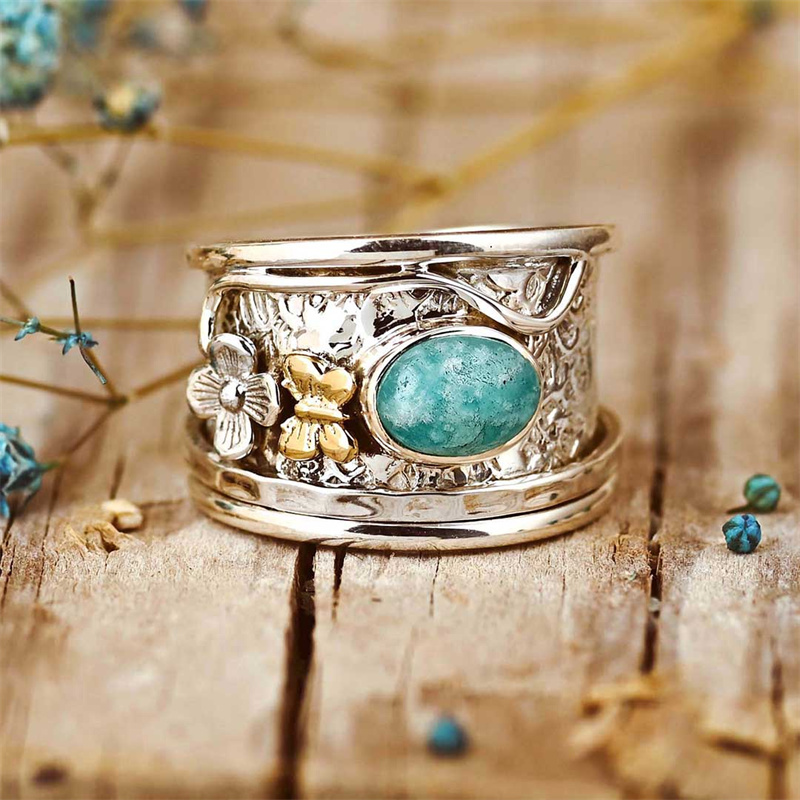 Vintage Blauer Opalring