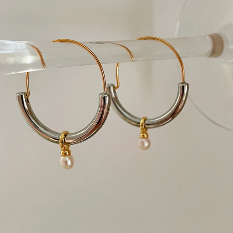 Vintage Gold- und Silberperlenohrringe