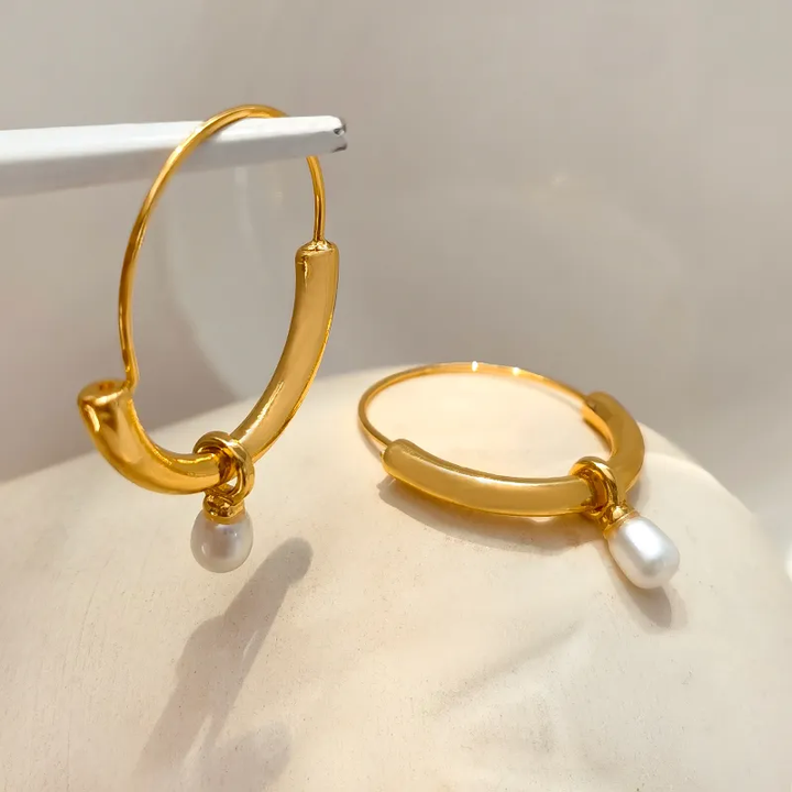 Vintage Gold- und Silberperlenohrringe
