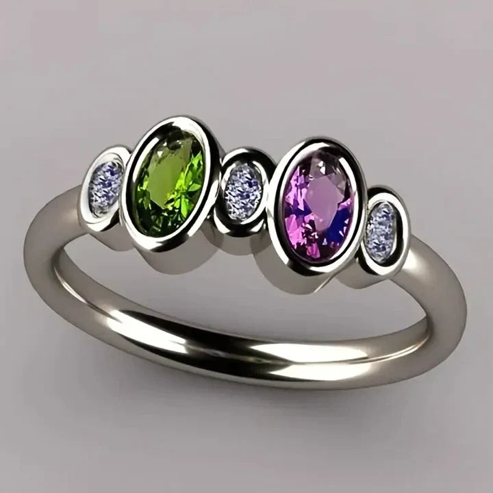 Lila Oliven Einlege Vintage Ring