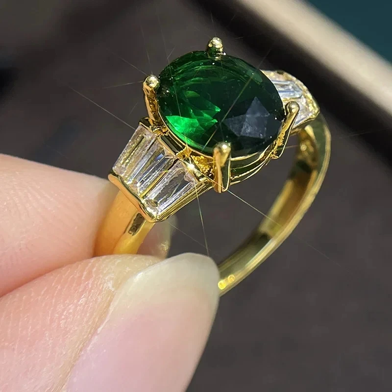Vintage Grüner Zirkonia Goldring