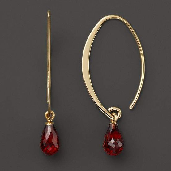 Vintage Rote Kristall Gold Ohrringe