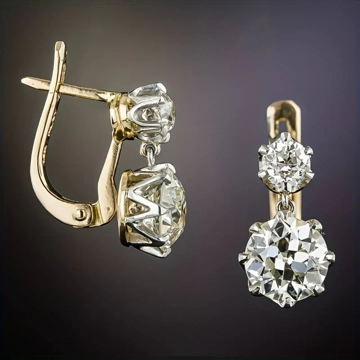 Vintage Goldene Zirkonia Ohrringe