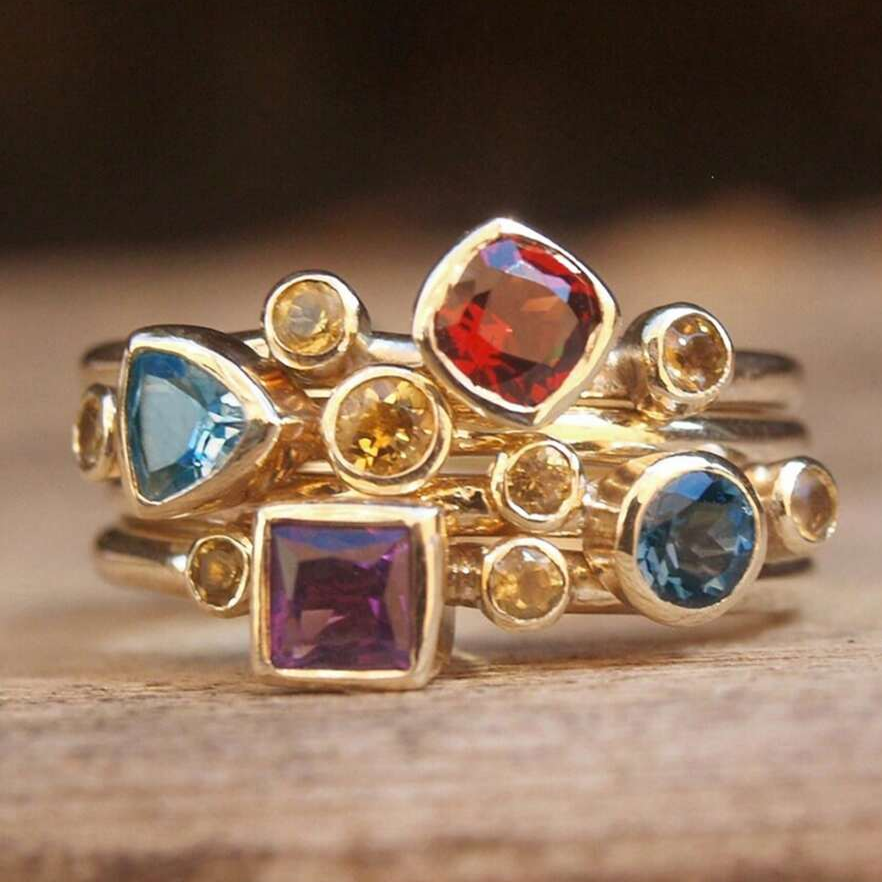 Vintage Goldfarbener Zirkonia Ring