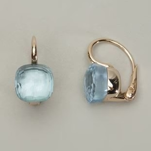 Vintage Blaue Inlay-Zirkonia Ohrringe