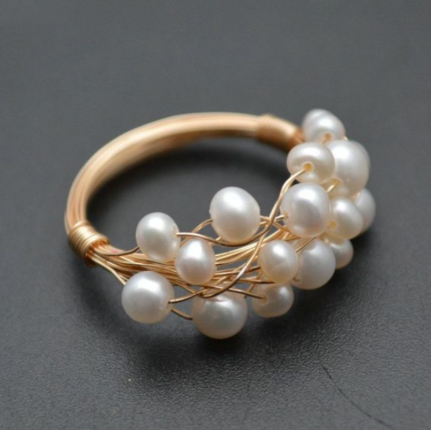 Vintage Perlen Nest Ring