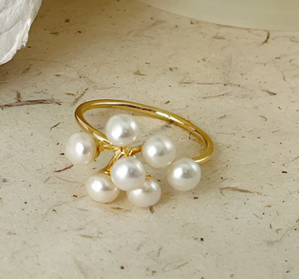 Perlen Goldring