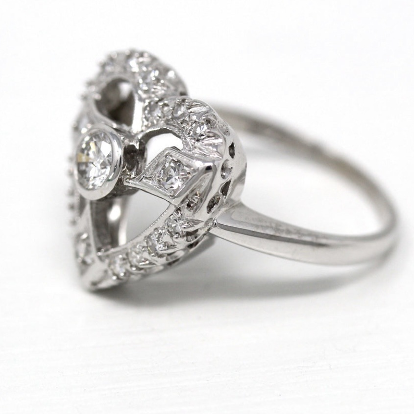 Vintage Heller Herz Silberring