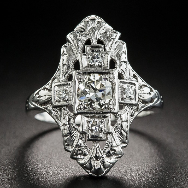 Vintage Zirkonia Silberring